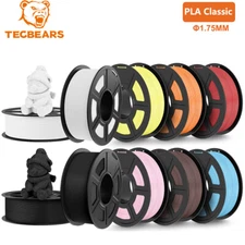TECBEARS 10kg PLA Classic 3D Printer Filament High Speed 600mm/s 1.75mm Neatly