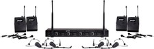 Gemini 4 Wireless Uhf Headset Lavalier Microphone Receiver System - Uhf-04hl