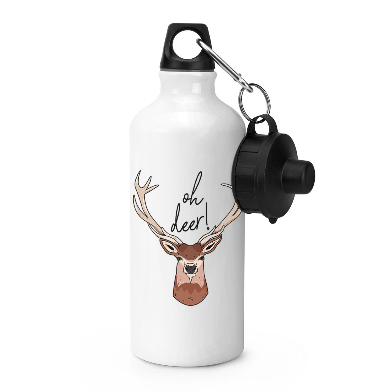 Oh Deer Sports Drinks Bottle Camping Flask - Funny Stag Joke Animal