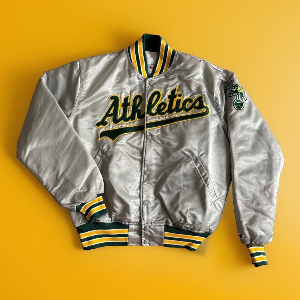 VTG 90s Athletics Oakland A’s Starter Baseball Jacket Diamond Collection Sz L