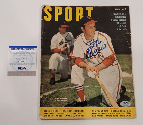 Rare 1950 STAN MUSIAL Signed SPORT Magazine-HOF-ST. LOUIS CARDINALS-PSA