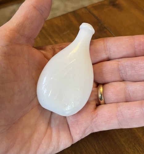 Vintage miniature milk glass nurser baby doll bottle from Japan 1920s