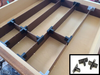 Drawer Organizer Corner Joint Tabs for use with 2'' Window Blinds/Wood 2.5mm 0.10