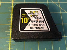 Vtg Globemaster 3/4” X 10’Locking Power Tape Measure USA Blade White Face 78610