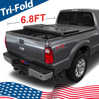 FRP Hard Tri-Fold Bed Tonneau Cover for 1999-2025 F250 F350 SuperDuty 6.8FT