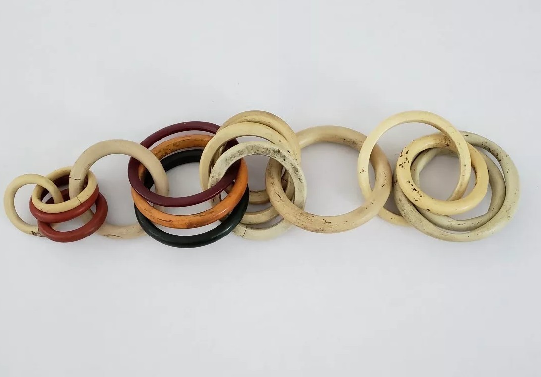 Vintage Lot Celluloid Horse Harness Rings Reigns Spreader Straps and