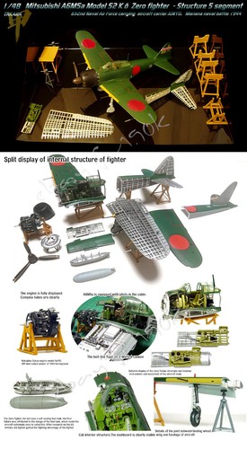 TAKARA 1/48 A6M5a Model 52 Kō Zero fighter Model 52 - Structure 5 segment