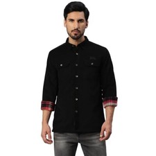 Royal Enfield Men's Regular Fit Shirt SHA230009 Black