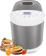 2.2LB 19-in-1 Bread Maker Automatic Compact Dough Machine Nonstick 3 Crust Color