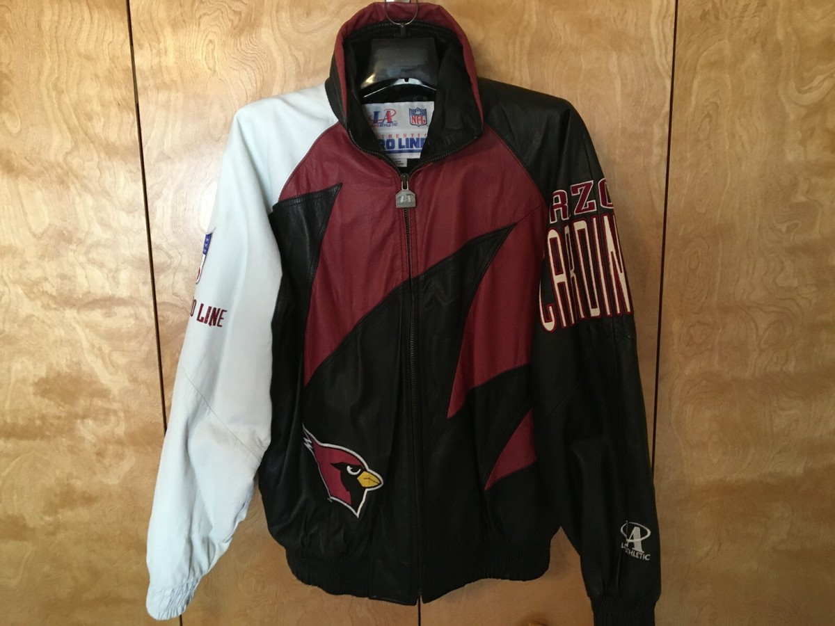 Arizona Cardinals Sharktooth Leather Jacket Logo Athletic Proline  
