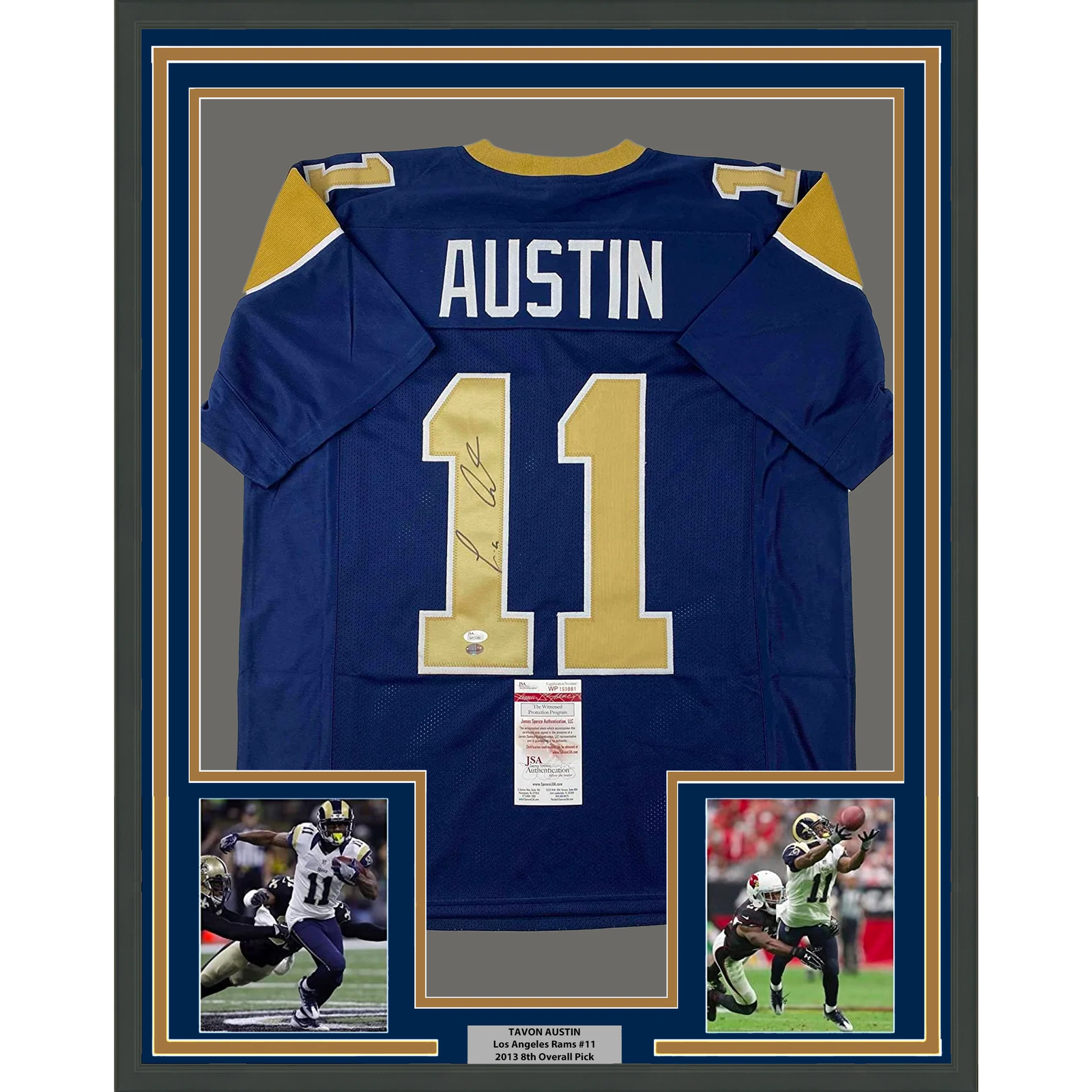 Tavon Austin Autographed Signed St. Louis Rams Framed / 33x42 St. Louis Blue Jersey JSA COA 