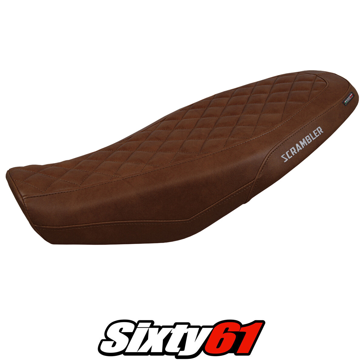 Ducati Scrambler 800 2025 Seat Cover Tappezzeria Dark Brown Leather Look Diamond