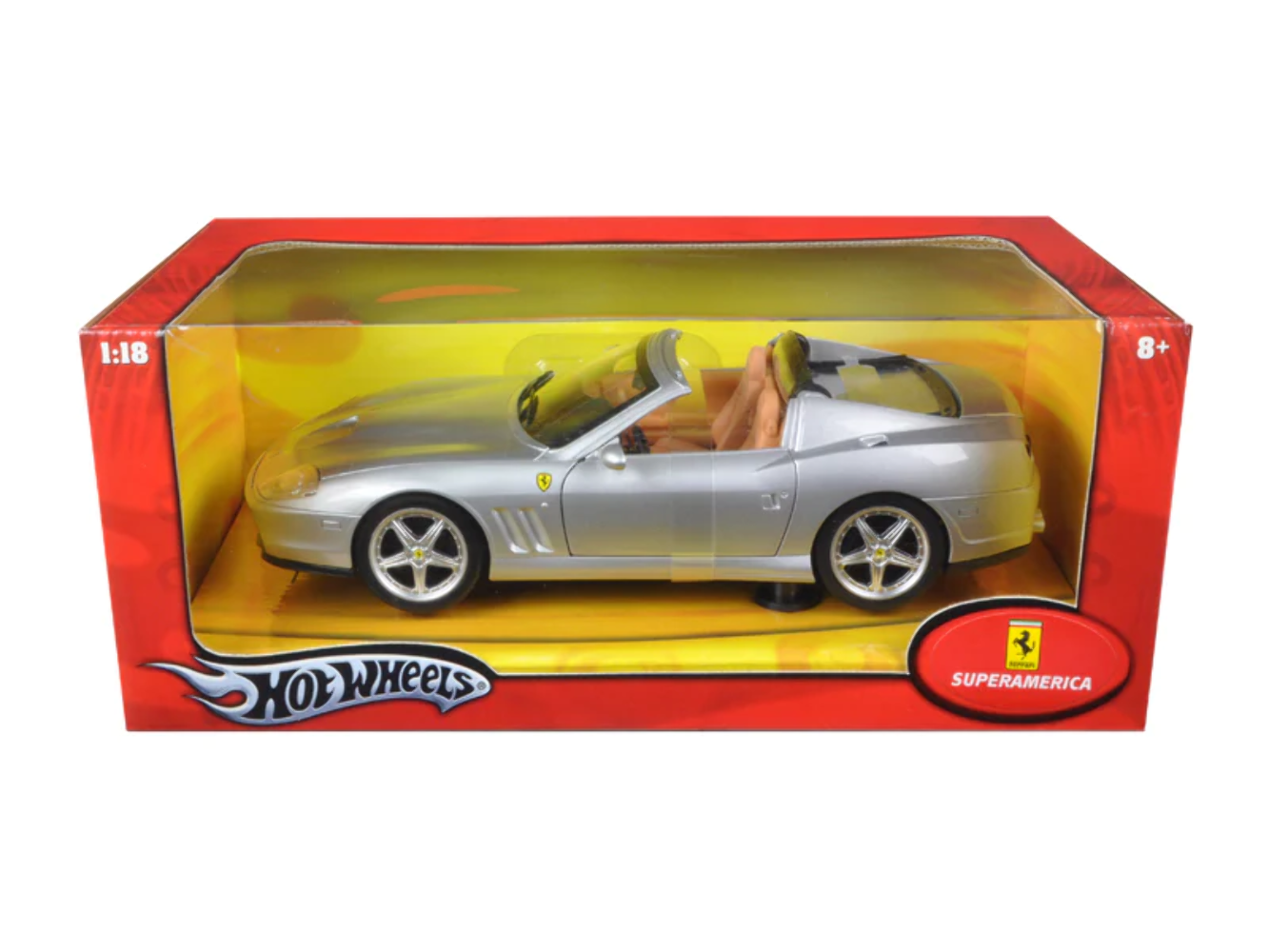 Ferrari Super America 1/18 Silver Diecast Model Car by Hot Wheels