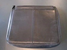 LEVENGER Black Quality Leather Laptop Bag Case Carrier Zip Around Pocket - 14.5”