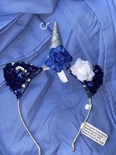 Justice Unicorn Headband White  Blue NWT