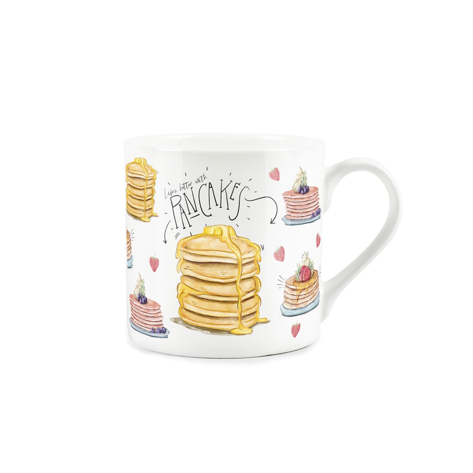 Pancake Mug - Bone China Life's Better With Pancakes Tea/Coffee Cup