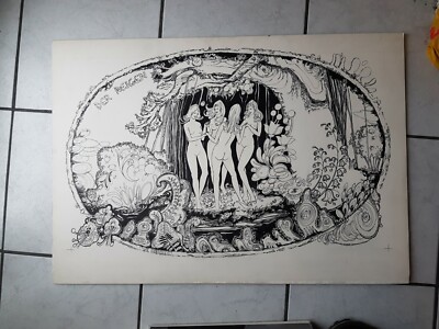 Comic Zeichnung ( Panel 73x 51 cm ,Tusche,Pappakarton) 60 er Style Nr.
