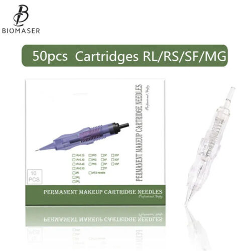 50Pcs Screw Cartridges Needles Permanent Makeup Machine Professional Needles - Afbeelding 1 van 22