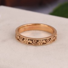 925 Silver Gold Plated Leaf Design Without Gemstone Ring Birthday Gift For Her