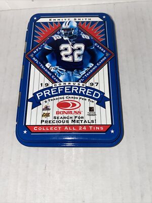 1997 Donruss Preferred Tin Emmitt Smith #22 Dallas Cowboys Football (Empty)