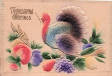 Thanksgiving Card Turkey Scales Mound IL Illinois Brodrecht Vtg Postcard F18