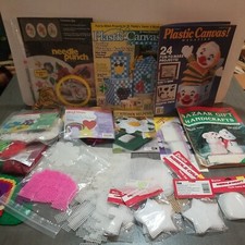 Lot of Random Vintage Craft Materials, Patterns, Flowers,Yarns Used Needle Craft