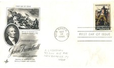 John Trumbull - 1968 First Day FDC - ArtCraft Scott 1361 - addressed