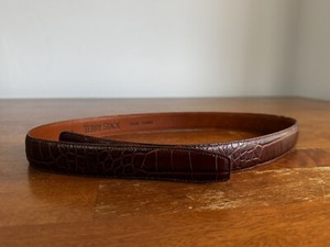 TERRY STACK Italian Leather belt with 2 removable buckles Size XL Terry Stack Belt | eBay main image 2