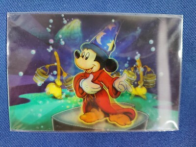 RARE DISNEYLAND MICKEY MOUSE SORCERER APPRENTICE 3D LENTICULAR POSTCARD DISNEY