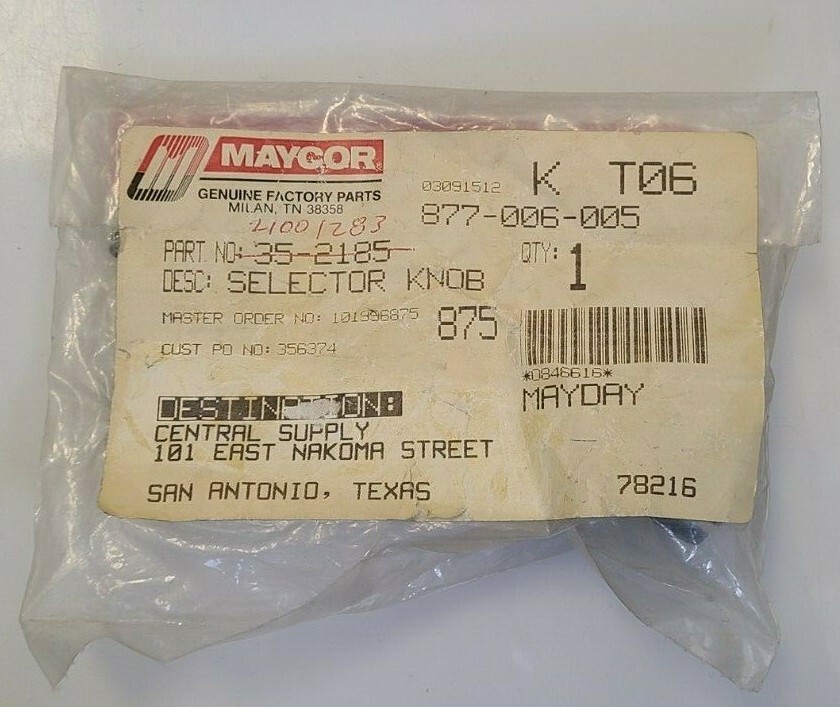 MANOPOLA NUOVA GAMMA PRODUTTORE DI APPARECCHIATURE ORIGINALI MAYTAG