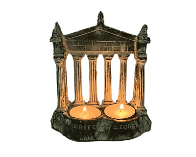 Parthenon Facade Statue,8 Columns Doric order,Plaster  Scuplture Candlestic