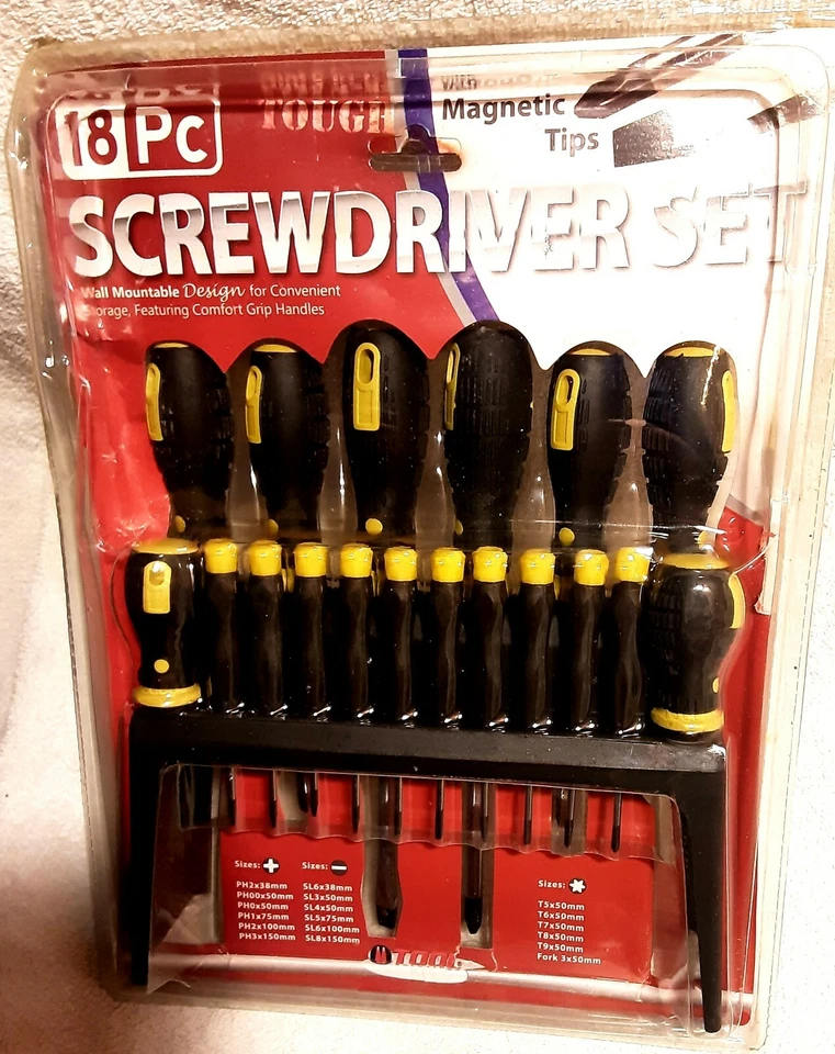 18 Screwdriver Set with Stand Magnetized Steel Tips Comfortable Tool Solutions - Image 3 of 4