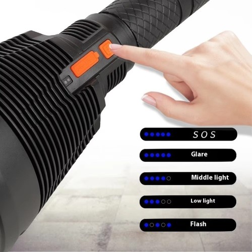 Adjustable Brightness Emergency Torch High Lumens Strong Light Searchlight - Picture 9 of 11