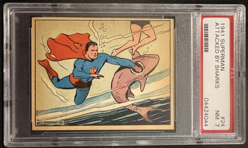 1940 Gum Inc Superman #24 Attacked By Sharks — PSA 7
