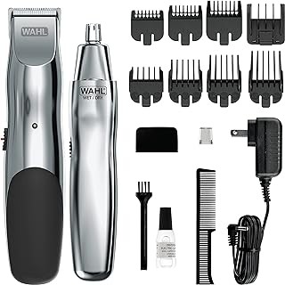 Wahl Groomsman Rechargeable Beard Trimmer kit for Mustaches, Nose Hair, and Ligh