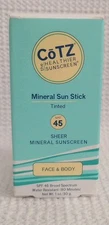CoTZ Mineral Tinted Sun Stick SPF45 Sheer Sunscreen Exp 1/26 New Box Face & Body