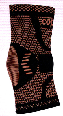 1 Pair Size Medium Copper Open-Toe Brown/Black Ankle Compression Socks