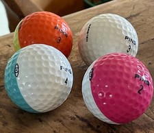 Ping Karsten Original Eye Multi Color Golf Balls Vintage Yellow-Teal-Pink-Orange