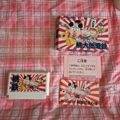 Family Computer FC Software Momotaro Dentetsu Box With Manual Momotetsu  Hudson