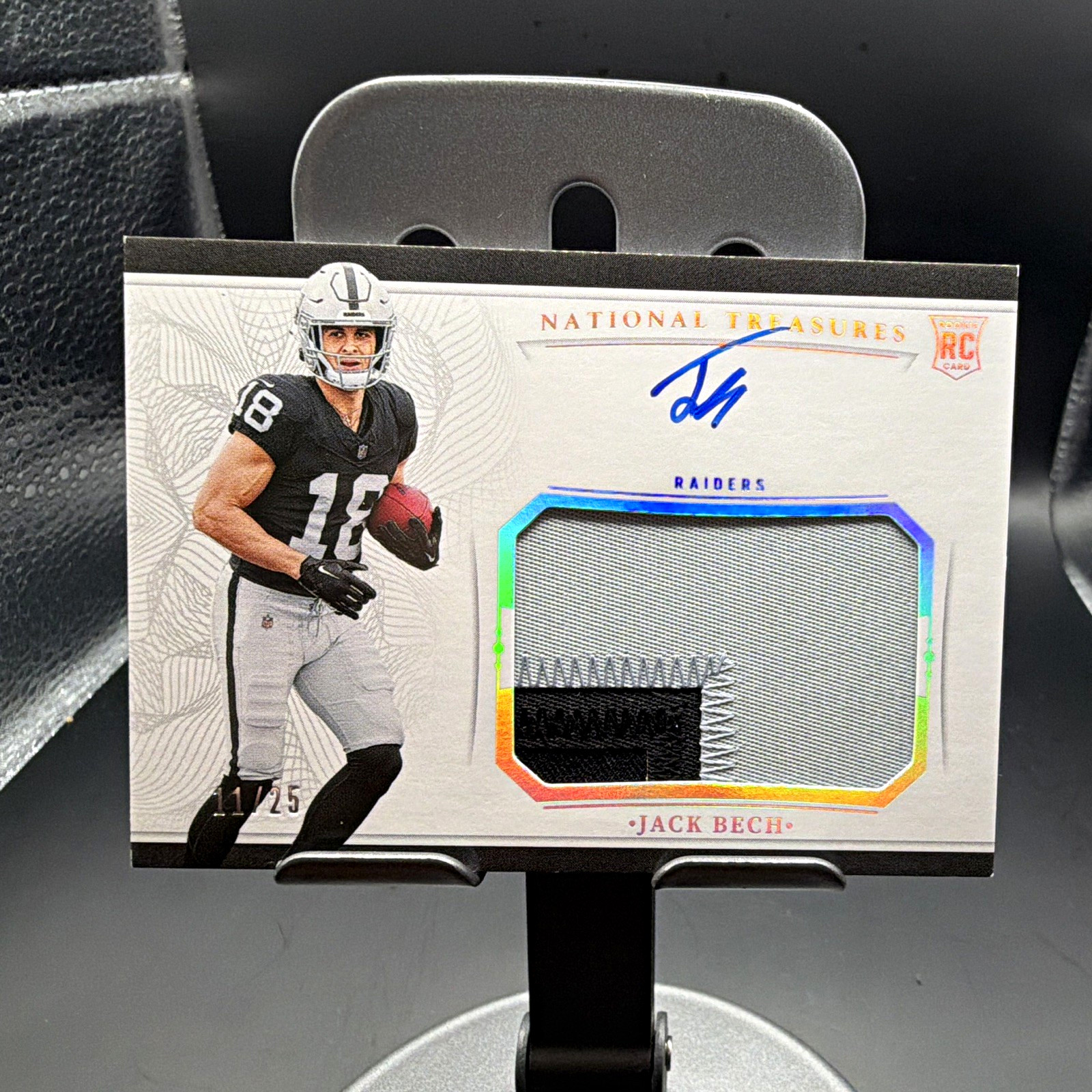 Jack Bech 2025 National Treasures RC RPA Holo Silver Patch Auto 11/25 Raiders