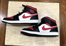 Nike Air Jordan 1 Mid White Black Red 9.5 Chicago Bred Toe 2022 Mens 554724-079