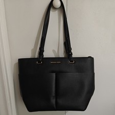 Michael Kors Bedford Medium Front Double Pocket Tote Black Shoulder Bag
