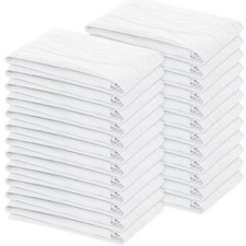 Weave Essentials 24pc Flour Sack Towels – 100% Cotton White Tea Towels