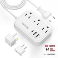 3FT Type C Travel Plug Adapter for Europe, US to UK, Type C