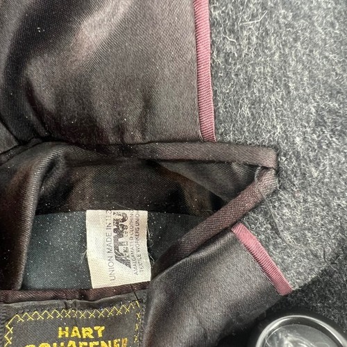 Vintage Hart Schaffner Marx Double Breasted Wool Blend Overcoat Gray Mens L/XL - Picture 5 of 9