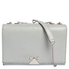 Borsa a tracolla Emporio Armani in pelle grigia con catena