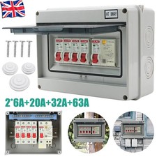 4 Way Garage Consumer Unit Fuse Box 4 MCB Circuit Breaker Panel for Caravan Shed