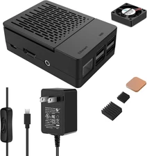 [5V 3A 15W]  Raspberry Pi 3 Case, Power Supply with Switch for Pi 3 B+ (UL Liste