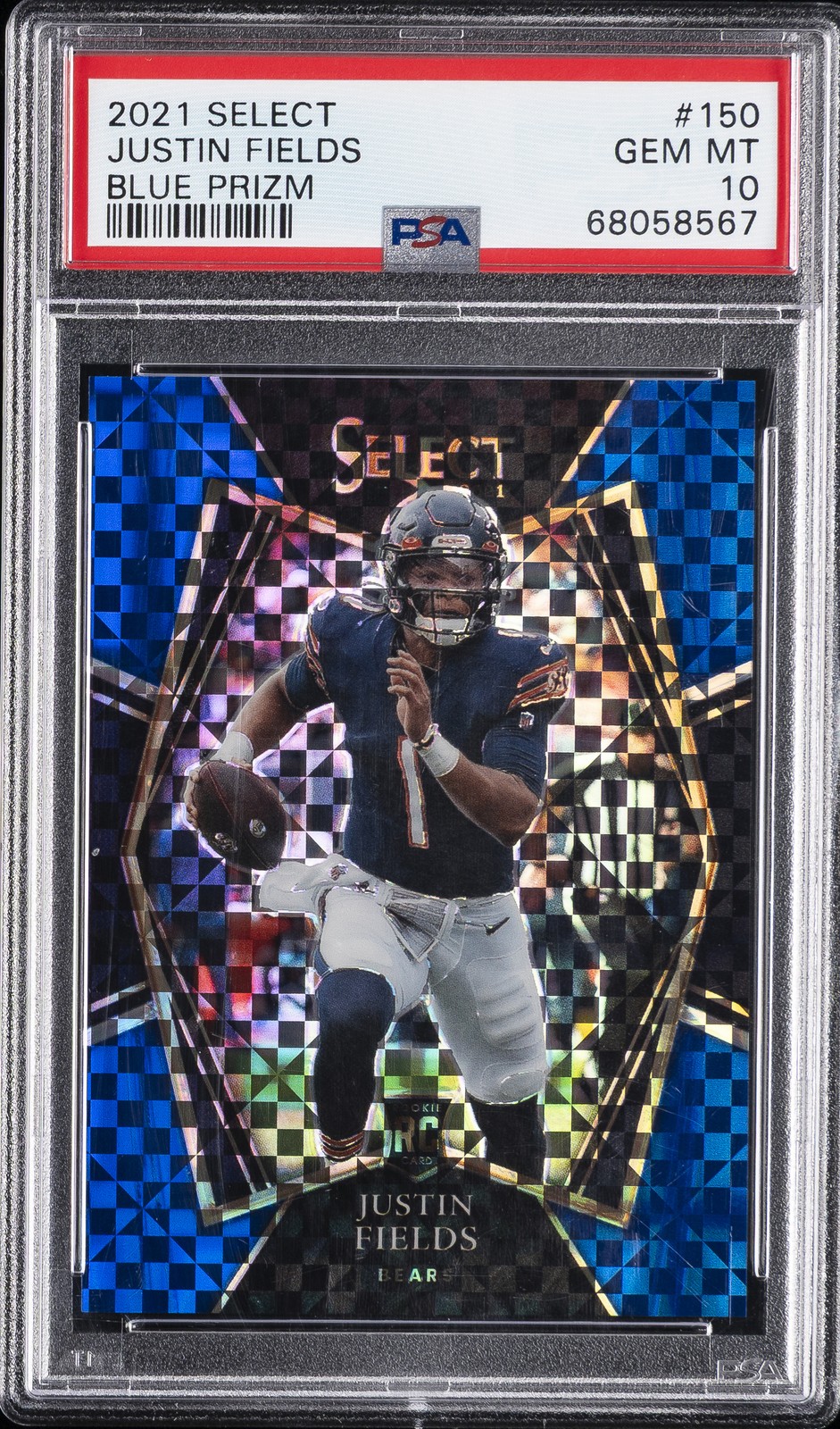 2021 PANINI SELECT BLUE PRIZM #150 JUSTIN FIELDS 90/149 PSA 10