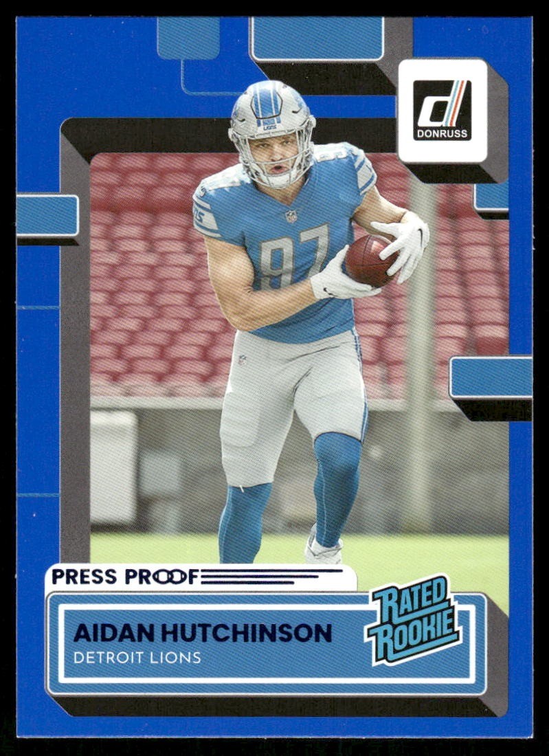 2022 Donruss #313 Aidan Hutchinson Press Proof Blue